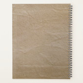 ブラウン素朴ヴィンテージ紙ミニマリストファミリー プランナー手帳 (裏面)