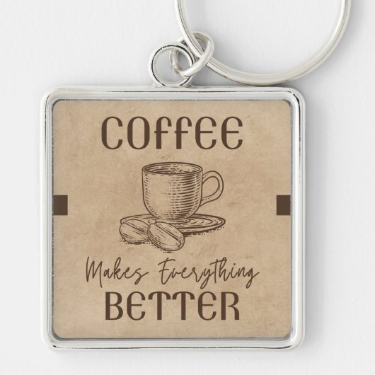 ブラウン素朴ヴィンテージ キーホルダー (正面)