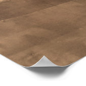 ブラウン素朴抽象芸術アート ポスター (角)