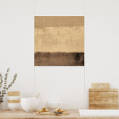 ブラウン素朴抽象芸術アート ポスター (キッチン)