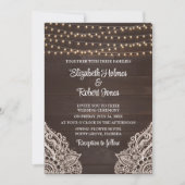 ブラウン素朴木製結婚式招待状 招待状 (正面)