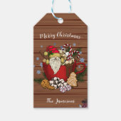 ブラウン素朴格言メリークリスマススノーフレーク ギフトタグ (正面)