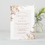 ブラウン素朴秋フローラ結婚ズ 招待状 (スタンド正面)