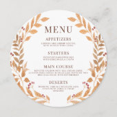 ブラウン素朴紅葉の結婚ラウンドフラットメニュー メニュー (正面)