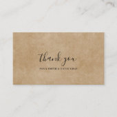 ブラウン素朴紙マウンテンフォレストカサンキューード エンクロージャーカード (正面)