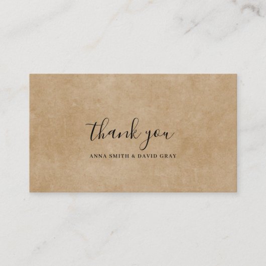 ブラウン素朴紙マウンテンフォレストカサンキューード エンクロージャーカード (正面)