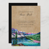 ブラウン素朴紙マウンテンフォレ結婚スト 招待状 (正面/裏面)