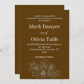 ブラウン素朴結婚式招待状 | ナチュラル 招待状 (正面/裏面)