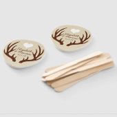 ブラウン素朴鹿〔雄ジカの〕枝角カップルの名前 ハンドファン (組立なし)