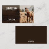 ブラウン素朴&ホワイトホースランチウマ科の 名刺 (正面/裏面)