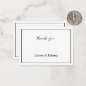 ブラウン結婚さんありがとう ノートカード (正面/裏面インサイチュ)