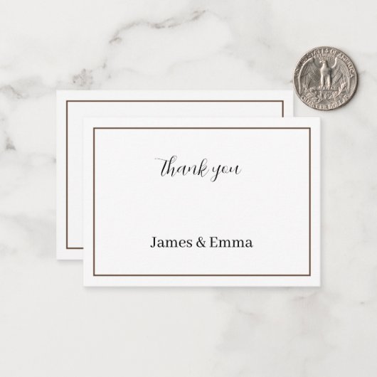 ブラウン結婚さんありがとう ノートカード (正面/裏面インサイチュ)