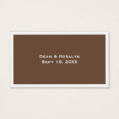 ブラウン結婚のフォーマルカスタムイベント飲料チケット (裏面)