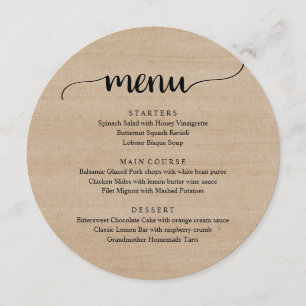 ブラウン結婚ウッドの駆け出しディナモダン素朴ー メニュー