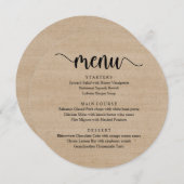ブラウン結婚ウッドの駆け出しディナモダン素朴ー メニュー (正面/裏面)
