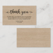 ブラウン結婚ウッド素朴さんモダンに感謝 エンクロージャーカード (正面/裏面)