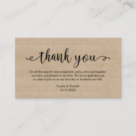 ブラウン結婚ウッド素朴さんモダンに感謝 エンクロージャーカード