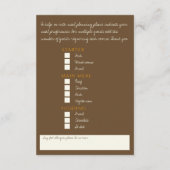 ブラウン結婚オレンジの葉のモノグラムの食事オプション エンクロージャーカード (裏面)