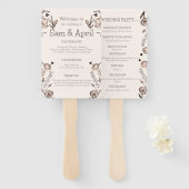 ブラウン結婚フローラテーマ ハンドファン (正面&裏面)