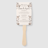 ブラウン結婚フローラテーマ ハンドファン (正面)