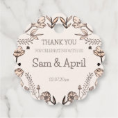 ブラウン結婚フローラテーマ フェイバータグ (裏面)