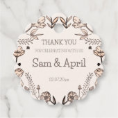 ブラウン結婚フローラテーマ フェイバータグ (正面)