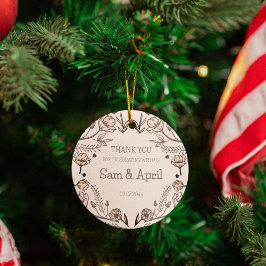 ブラウン結婚フローラテーマ フェイバータグ