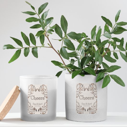 ブラウン結婚フローラテーマ フードラベル