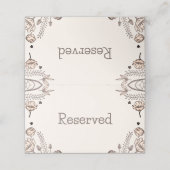 ブラウン結婚フローラテーマ プレイスカード (外部開封)