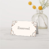 ブラウン結婚フローラテーマ プレイスカード (裏面)