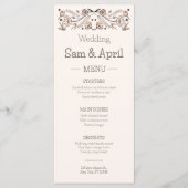 ブラウン結婚フローラテーマ メニュー (正面)