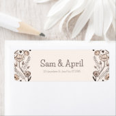 ブラウン結婚フローラテーマ ラベル (インサイチュ)