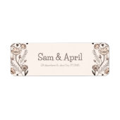 ブラウン結婚フローラテーマ ラベル (正面)