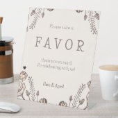 ブラウン結婚フローラテーマ 台座サイン (インサイチュ)