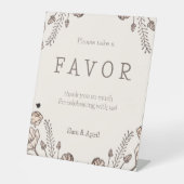 ブラウン結婚フローラテーマ 台座サイン (正面)