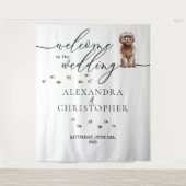 ブラウン結婚・カバポ犬へようこそ タペストリー (正面)