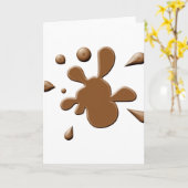 ブラウン絵を描スロッジ カード (黄色い花)