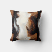 ブラウン絵を描流体の芸術 クッション (正面)