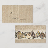 ブラウン縁どウィーブの座席表にシ結婚アセル プレイスカード (正面/裏面)