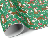 ブラウン縁どコリードッグクリスマス ラッピングペーパー (ロールコーナー)