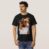 ブラウン縁どコリー犬愛犬家用 Tシャツ (正面フル)