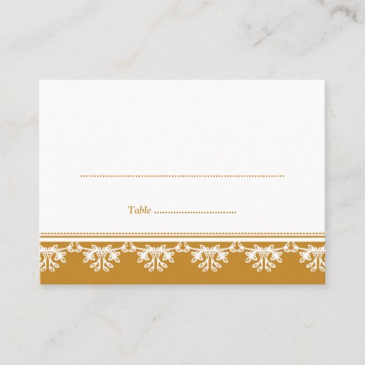 ブラウン縁どフリ結婚の護衛座席表 プレイスカード (正面)