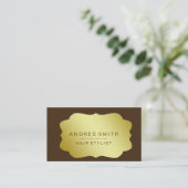 ブラウン美容師 名刺 (スタンド正面)