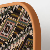 ブラウン自然トーンマッドクロススタイル ピックルボールラケット (左詳細)