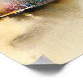 ブラウン自然抽象芸術超現実的な風景アート ポスター (角)