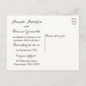 ブラウン航海のたった今結婚しました灯台の船舶用車輪 案内ポストカード (裏面)