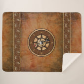 ブラウン航海のコンパスパターン シェルパブランケット (正面(横))