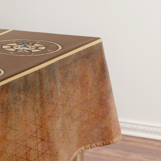 ブラウン航海のコン素朴パスデザイン テーブルクロス (インサイチュ)