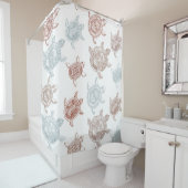 ブラウン航海の&ブルーシーカメ シャワーカーテン (インサイチュ)