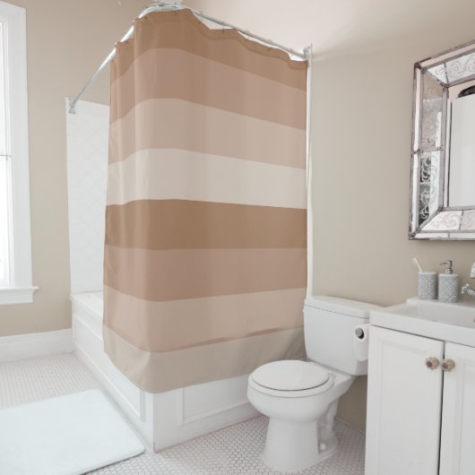 ブラウン色ストライプ色 シャワーカーテン (インサイチュ)